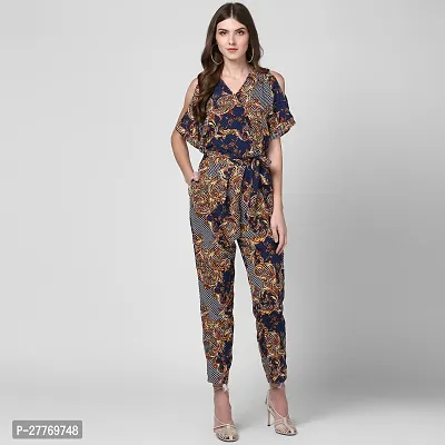 Stylish Multicoloured Polyester Printed Basic Jumpsuit For Women-thumb0