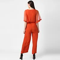 Stylish Red Polyester Solid Basic Jumpsuit For Women-thumb1
