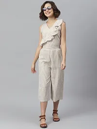 Stylish Multicoloured Cotton Striped Basic Jumpsuit For Women-thumb2