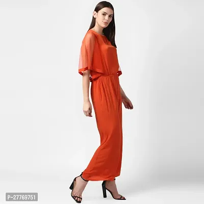 Stylish Red Polyester Solid Basic Jumpsuit For Women-thumb4