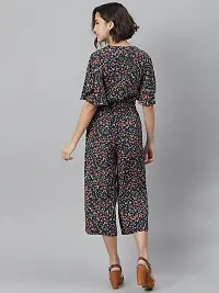 Stylish Black Polyester Printed Basic Jumpsuit For Women-thumb1