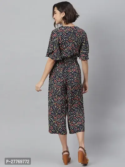 Stylish Black Polyester Printed Basic Jumpsuit For Women-thumb2