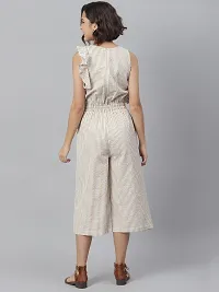 Stylish Multicoloured Cotton Striped Basic Jumpsuit For Women-thumb1