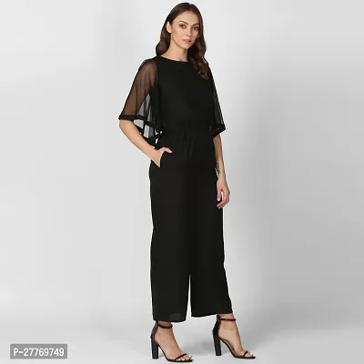 Stylish Black Polyester Solid Basic Jumpsuit For Women-thumb4