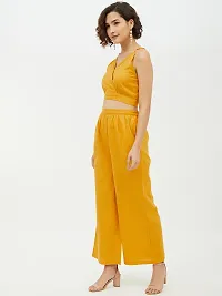 Contemporary Yellow Cotton Solid Co-Ords Set For Women-thumb4