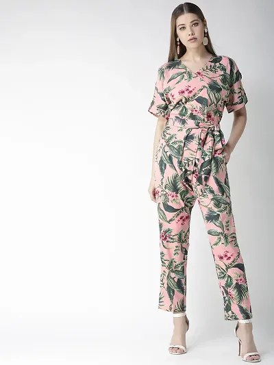 Stylish Multicoloured Polyester Printed Basic Jumpsuit For Women