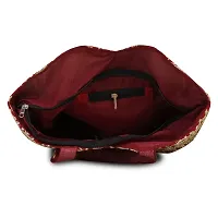 Shanvi Handicraft Women's Cotton Ethnic Vintage Handmade Medium Tote Handbag All Deign (Red)-thumb3