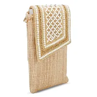 ZERATIO Bags Presents Handicraft Ladies Traditional Mobile Phone Pouch Sling Wallet Saree Waist Clip Hook Gift for Women (Color 1)-thumb1