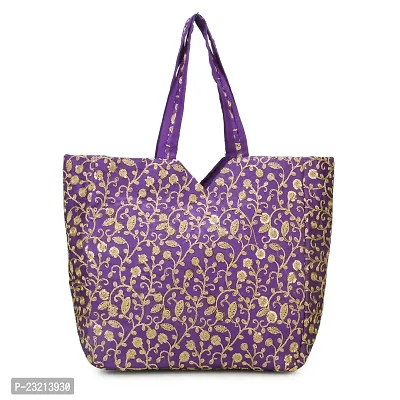 Shanvi Handicraft Women's Cotton Ethnic Vintage Handmade Medium Tote Handbag All Deign (Purple)