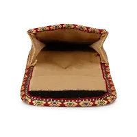 ZERATIO Bags Men  Women's Jute Eco-Friendly Warli Printed Mobile Pouch Handbag (Dark Brown)-thumb4