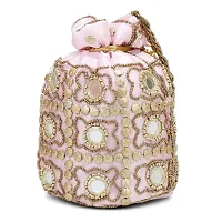 Shanvi handicraft Fantastic Potli Batwa Pouch Bag with Stone  Beads Work For Women (Pink)-thumb3