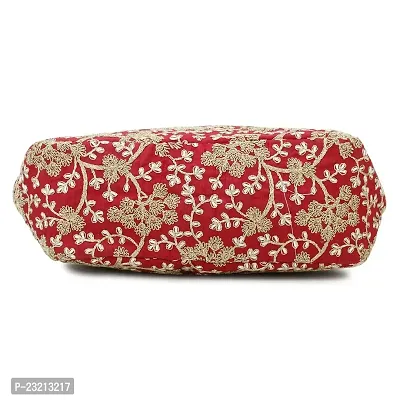 Shanvi Handicraft Women's Cotton Ethnic Vintage Handmade Medium Tote Handbag All Deign (Red)-thumb3