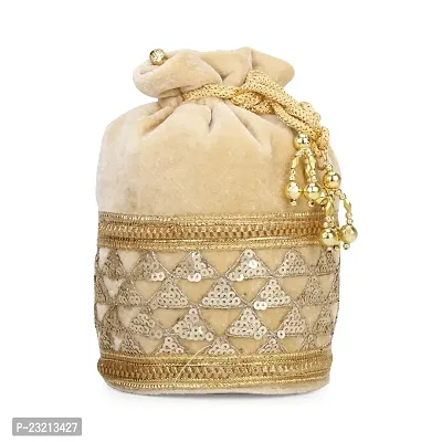 Shanvi handicraft Potli Bag Pearl Handle and Tassel Ethnic Purse Women?s/Girls's Handbag for Party, Casual, Bridal-thumb3
