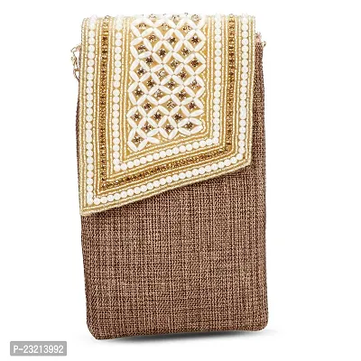 ZERATIO Bags Presents Handicraft Ladies Traditional Mobile Phone Pouch Sling Wallet Saree Waist Clip Hook Gift for Women (Color 4)