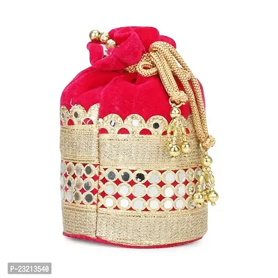 Shanvi handicraft Potli Designer Polti Bag Pearl Handle and Tassel Ethnic Purse Women?s/Girls's Handbag for Party, Casual, Brid-thumb3