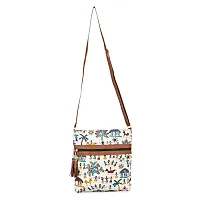 ZERATIO BAGS Women Sling Bag With Adjustable Strap Side Sling Bag Massenger (white multi print)-thumb2