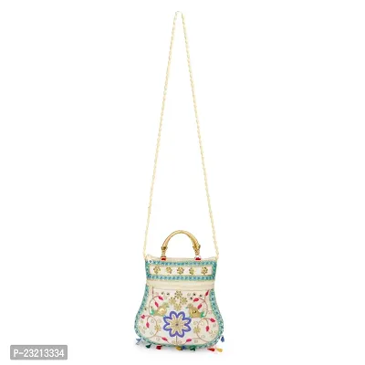 ZERATIO BAGS Women's Rajasthani Jaipuri Art Handicraft Beautifull Clutch Bag Multicolor (Multicolor 1)-thumb3