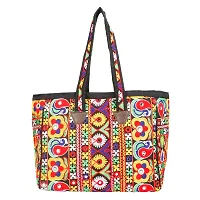 ZERATIO BAGS Rajasthani Art Tote Jaipuri Hand Bag And Shoping Bag (Multi Red)-thumb1