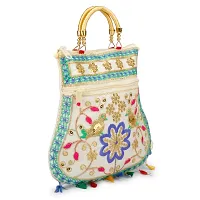 ZERATIO BAGS Women's Rajasthani Jaipuri Art Handicraft Beautifull Clutch Bag Multicolor (Multicolor 1)-thumb1