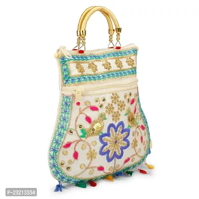 ZERATIO BAGS Women's Rajasthani Jaipuri Art Handicraft Beautifull Clutch Bag Multicolor (Multicolor 1)-thumb2