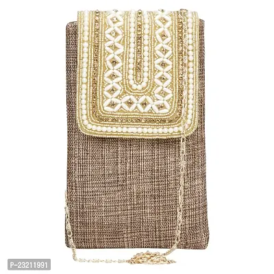 Shanvi handicraft Banjara Style Beaded Sling bag for Women | Crossbody Long Strap Purse | Handmade Natural Style| Hanging Purse (Multicolour) (Brown)-thumb4