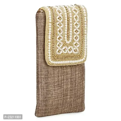 Shanvi handicraft Banjara Style Beaded Sling bag for Women | Crossbody Long Strap Purse | Handmade Natural Style| Hanging Purse (Multicolour) (Brown)-thumb2
