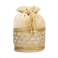 Shanvi handicraft Potli Bag Pearl Handle and Tassel Ethnic Purse Women?s/Girls's Handbag for Party, Casual, Bridal-thumb1