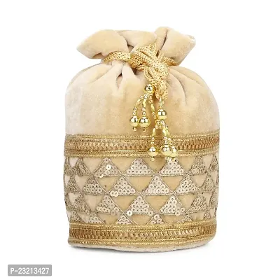 Shanvi handicraft Potli Bag Pearl Handle and Tassel Ethnic Purse Women?s/Girls's Handbag for Party, Casual, Bridal-thumb2