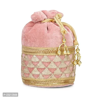 Shanvi handicraft Potli Designer Bag Pearl Handle and Tassel Ethnic Purse Women?s Girls's Handbag for Party-thumb3