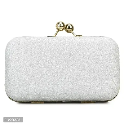 Stylish Silver PU Embellished Clutches For Women