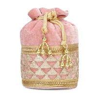 Shanvi handicraft Potli Designer Bag Pearl Handle and Tassel Ethnic Purse Women?s Girls's Handbag for Party-thumb1