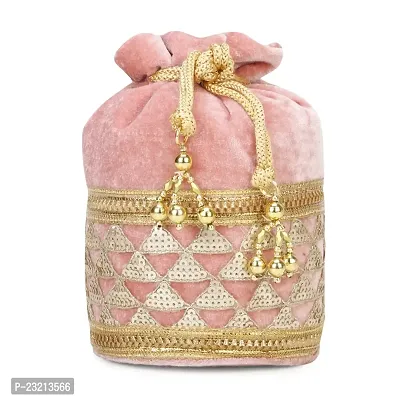 Shanvi handicraft Potli Designer Bag Pearl Handle and Tassel Ethnic Purse Women?s Girls's Handbag for Party-thumb2