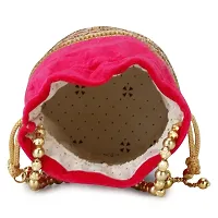 Shanvi handicraft Fantastic Velvet Potli Batwa Pouch Bag with Stone  Beads Work For Women-thumb4