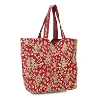 Shanvi Handicraft Women's Cotton Ethnic Vintage Handmade Medium Tote Handbag All Deign (Red)-thumb1