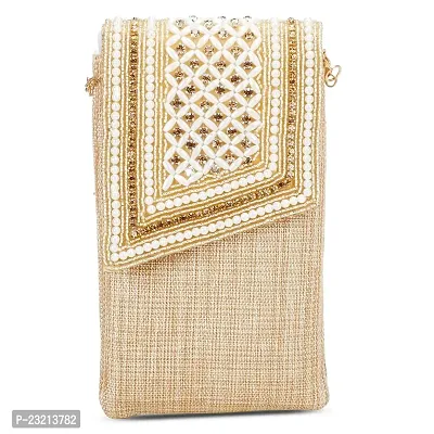 ZERATIO Bags Presents Handicraft Ladies Traditional Mobile Phone Pouch Sling Wallet Saree Waist Clip Hook Gift for Women (Color 1)-thumb0