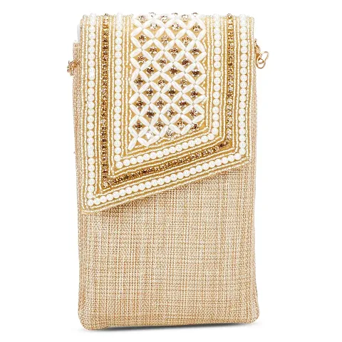ZERATIO Bags Presents Handicraft Ladies Traditional Mobile Phone Pouch Sling Wallet Saree Waist Clip Hook Gift for Women