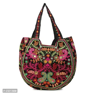 Shanvi Handicraft Women's Cotton Ethnic Vintage Handmade Medium Tote Handbag All Deign (Multicolor)