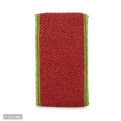 ZERATIO Bags Women's Jute Eco-Friendly Warli Printed Mobile Pouch Handbag (Red)-thumb4