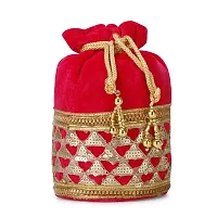 Shanvi handicraft Fantastic Velvet Potli Batwa Pouch Bag with Stone  Beads Work For Women-thumb1