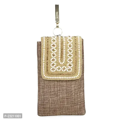 Shanvi handicraft Banjara Style Beaded Sling bag for Women | Crossbody Long Strap Purse | Handmade Natural Style| Hanging Purse (Multicolour) (Brown)-thumb0