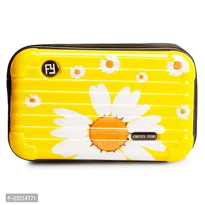 ZERATIO Bags Clutch Bag Purse For Kitty Partys, Party, Wedding For Girls  Womens Flowers Printed Box Clutch (Yellow)
