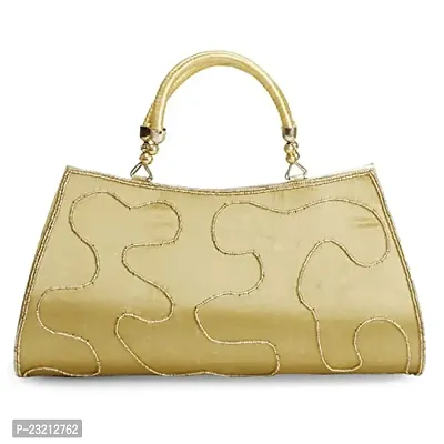 Shanvi handicraft Women's Stylish Hand Bag Clutch Golden-thumb3