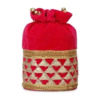 Shanvi handicraft Fantastic Velvet Potli Batwa Pouch Bag with Stone  Beads Work For Women-thumb2