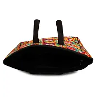 ZERATIO BAGS Rajasthani Art Tote Jaipuri Hand Bag And Shoping Bag (Multi Black)-thumb4