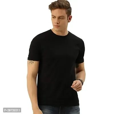 Round Neck Solid T Shirt Regular Fit-thumb0