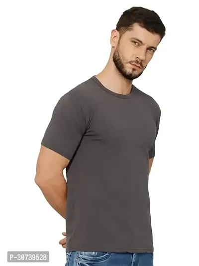 Round Neck Solid T Shirt Regular Fit-thumb0