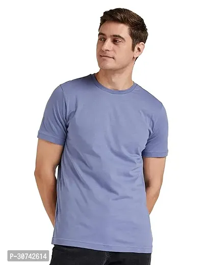 Classic Polyester Round Neck Solid T Shirt For Men-thumb0