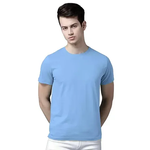 Stylish Solid Round Neck T-shirt For Men