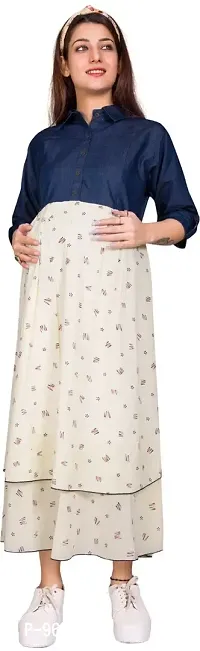 Stylish Fancy Viscose Rayon Maternity Wear Dress For Women-thumb0