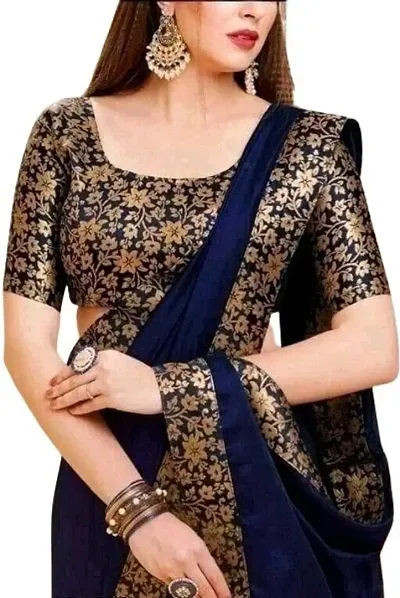 Stylish Cotton Silk  Saree with Blouse